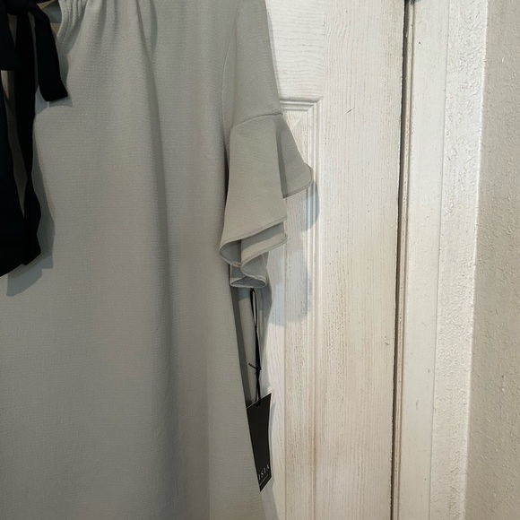 NWOT “MISIA” Gray Green with Black Contrast Tie Around Neckline. - Picture 6 of 8